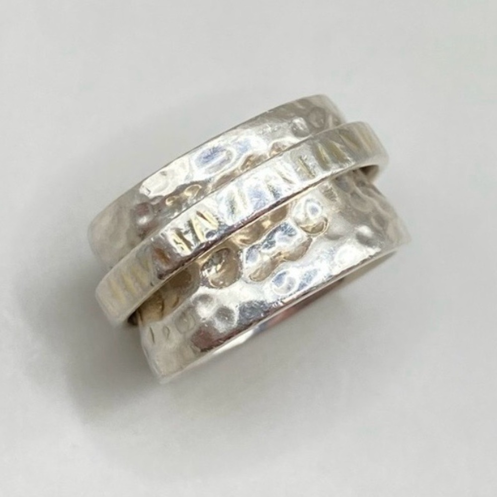 Silpada Hammered Sterling Silver and 14K Gold Spinner Ring